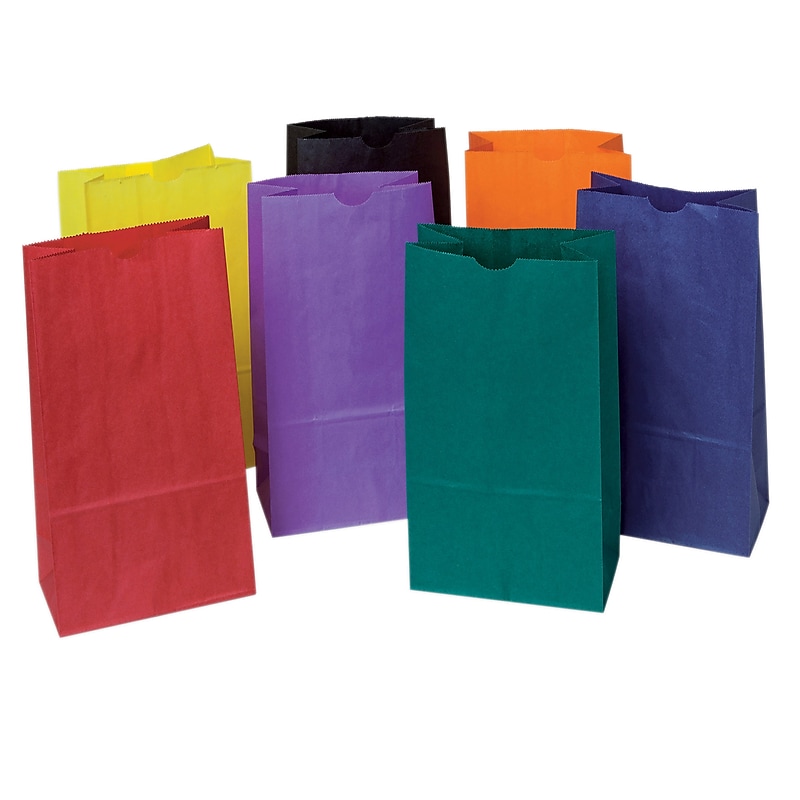 Pacon Corporation PAC72140 Assorted Rainbow Bright Kraft Bag, 11" x 6", 28/Pack image 1