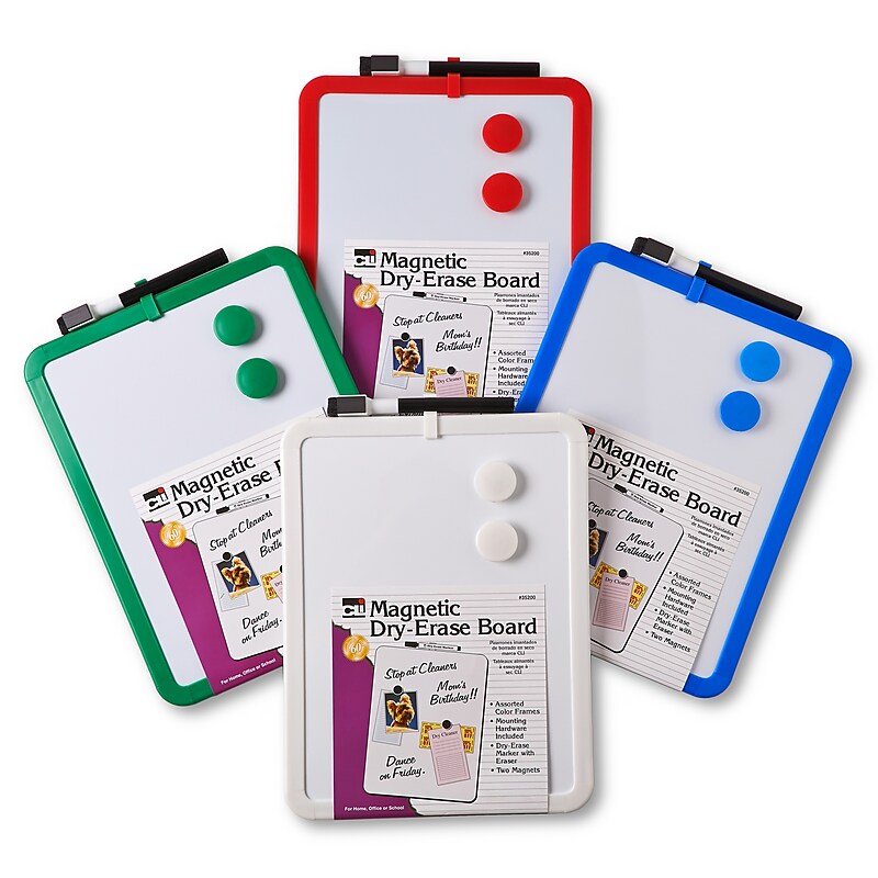 Charles Leonard Magnetic Dry Erase Board, 8 1/2" x 11", 4/Pk image 1