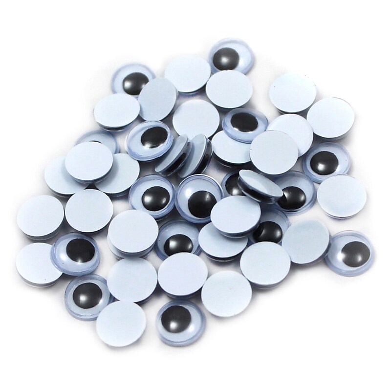 Charles Leonard Creative Arts™ Round Wiggle Eyes, Black, 7mm, 50/Pack, 42 Packs/Bundle (CHL64507) image 1