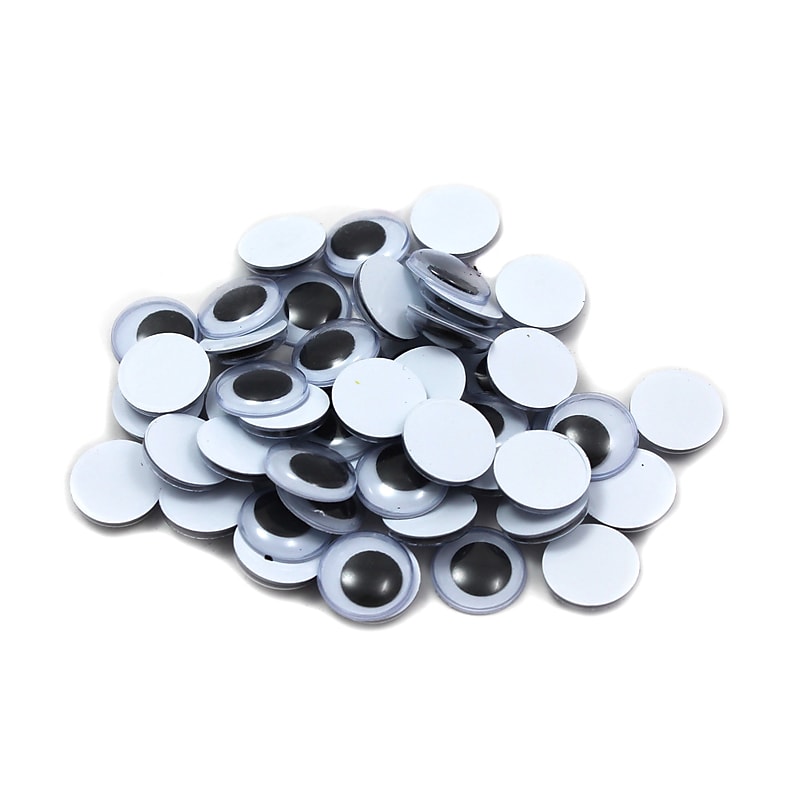 Charles Leonard Creative Arts™ Round Wiggle Eyes, Black, 15mm, 50 per Pack, 15 Packs (CHL64515) image 1