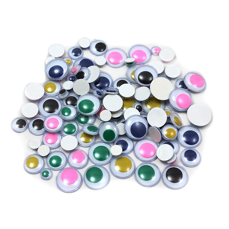 Charles Leonard Creative Arts™ Painted Peel n Stick Wiggle Eyes, Assorted Colors/Sizes, 100/Pack image 1