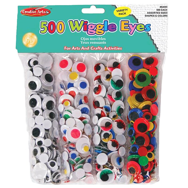 Charles Leonard Round Wiggle Eyes Classpack, Assorted Sizes & Colors, 500 ct. (CHL64595) image 1