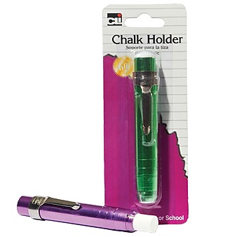 Charles Leonard® Aluminum Chalk Holder, Assorted Colors, Pack of 6 (CHL74545-6)