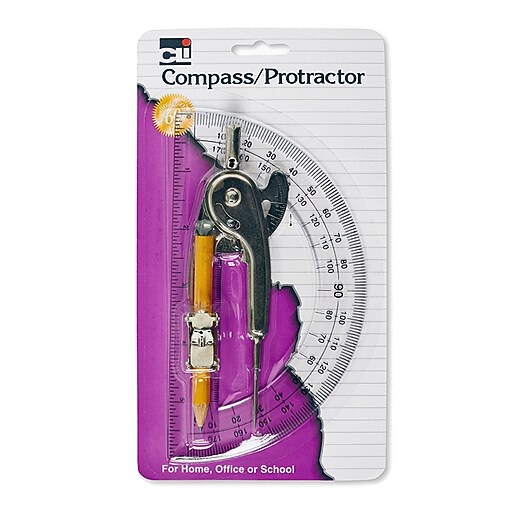 Charles Leonard Compass/Protractor, 6 Inch, 6 Count (CHL80960) at Staples