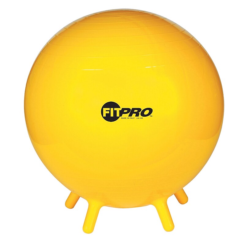 Champion Sports FitPro Ball with Stability Legs Rubber 65cm Balance Ball, Yellow (CHSBL65) image 1