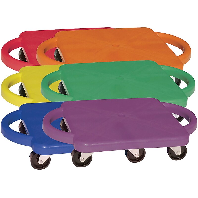 Champion Sports Plastic Standard Scooter Set with Handles, Assorted Colors, 6/Set (CHSPGHSET) image 1