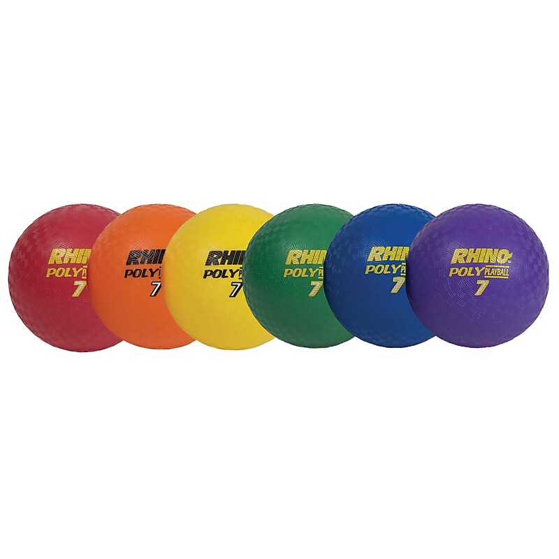 Champion Sports Rubber 7" Playground Ball. Assorted Colors, Set of 6 (CHSPX7SET) image 1