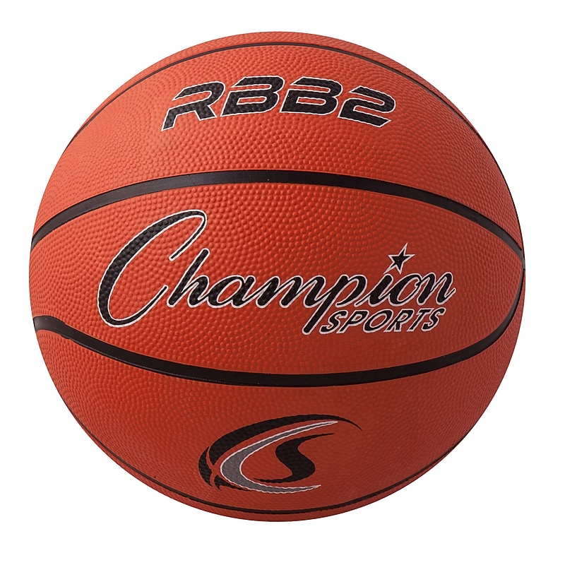 Champion Sports Pro Rubber Basketball, Official Junior Size, Orange (CHSRBB2) image 1