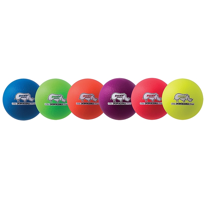 Champion Sports Rhino Skin Foam 6" Low Bounce Dodgeball Set, Assorted Colors, 6/Set (CHSRXD6NRSET) image 1
