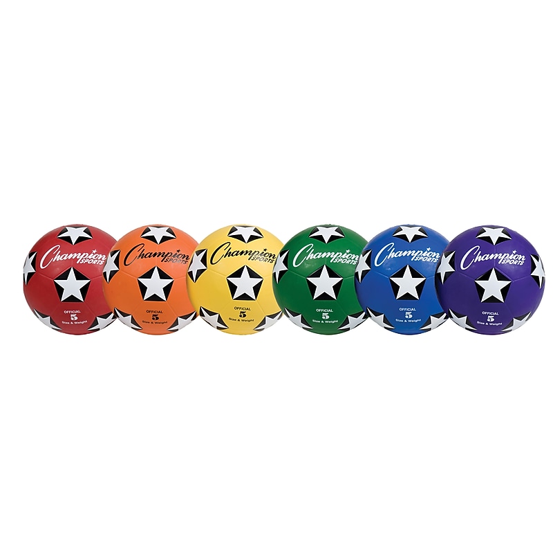 Champion Sports Rubber Cover Size 5 Soccer Ball Set of 6 Balls (CHSSRB5SET) image 1