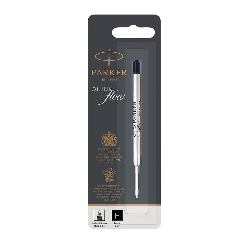 Parker Quink Ballpoint Pen Ink Refill, Fine Tip, Black Ink (30315) image 1