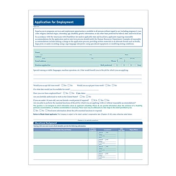 ComplyRight™ 50-State Job Application - Short Form, Pack of 50 (AR0374)