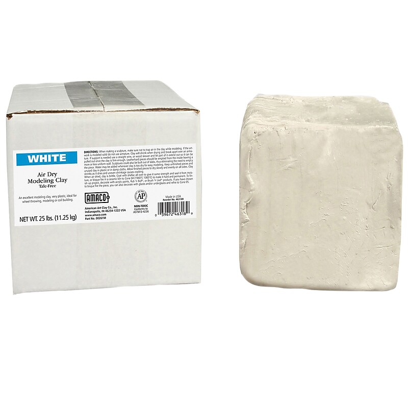 Amaco Air Dry Modeling Clay, White, 25 lbs. (AMA46318R) image 1