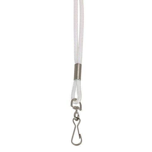 Baumgartens® Standard Lanyard, White, 36/Bundle (BAUM68901) Staples