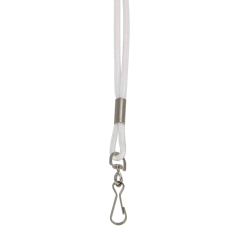 Baumgartens® Standard Lanyard, White, 36/Bundle (BAUM68901) image 1