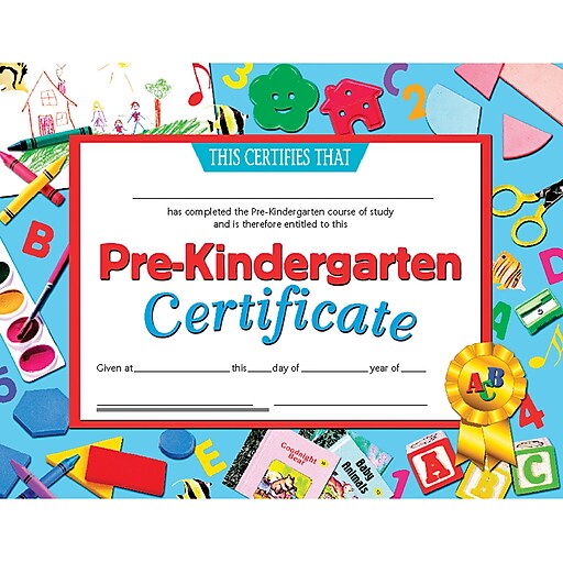 hayes blue border pre kindergarten certificate 8 12l