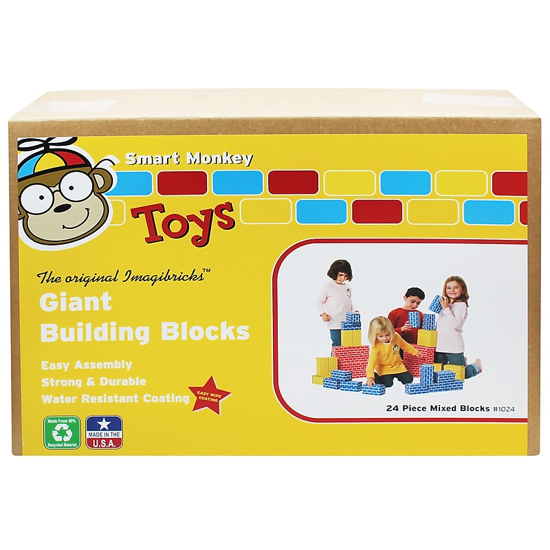 Smart Monkey Toys ImagiBRICKS Giant Building Block Set, 24/Set (IMA1024) image 1