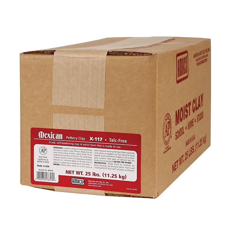 Amaco Modeling Compounds Mexican Pottery Clay, Terra Cotta, 25lbs. (AMA48653D) image 1