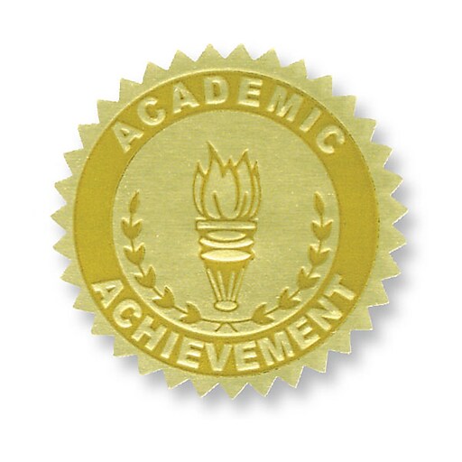 Flipside Gold Foil Embossed Seal, Academic Achievement, 54/Pack at Staples