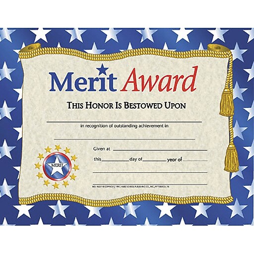 Hayes® Gold Border Merit Award Certificate, 81/2" x 11", 30/Pack at Staples