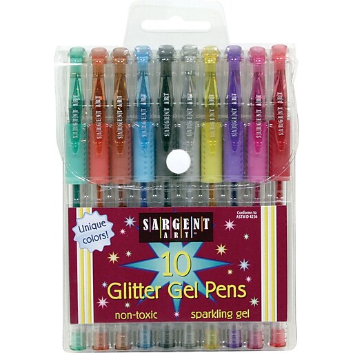 Sargent Art Glitter Gel Pen, Assorted Colors, 6 Count of 10 Pack of