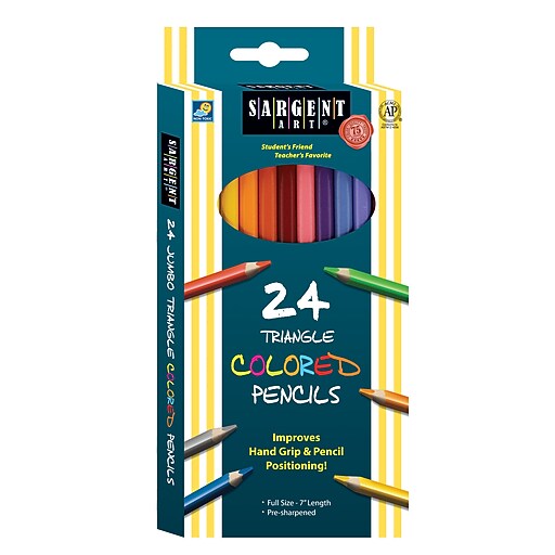 Charles Leonard Triangle Colored Pencils 3 Count of 24 Pack of Pencils Per Order (SAR227207