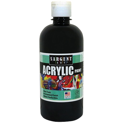 Sargent Art Acrylic Paint, Black, 16 oz. Squeeze Bottle (SAR242485