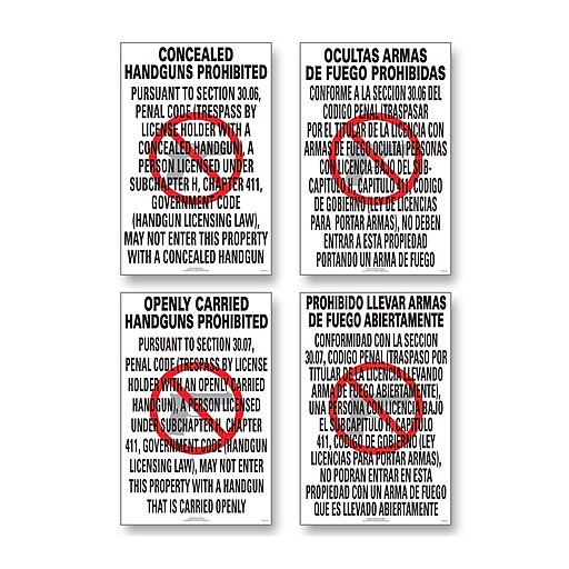 ComplyRight™ Texas Weapons Law Poster Bundle (E8077TX) Staples