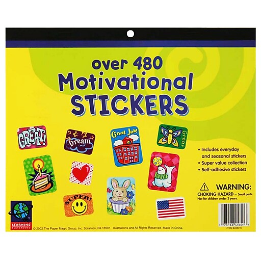 Eureka Motivational Jumbo Sticker Book, 480+ ct. (EU458010) at Staples