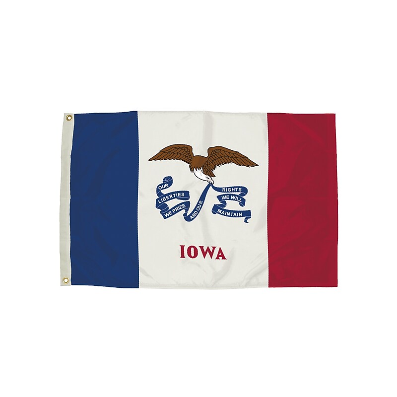 Flagzone Iowa Flag with Heading and Grommets, 3' x 5', Each image 1