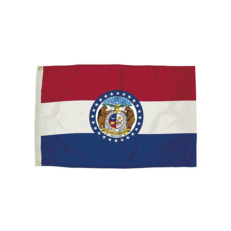 Flagzone Missouri Flag with Heading and Grommets, 3' x 5', Each image 1