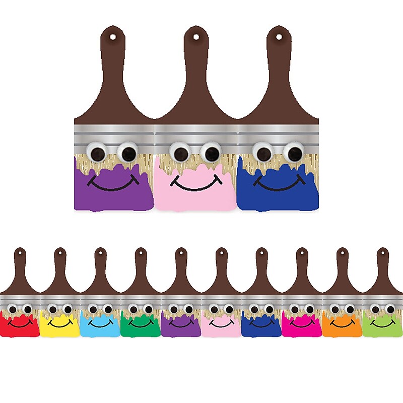 Hygloss® Happy Paintbrush Die Cut Classroom Border image 1