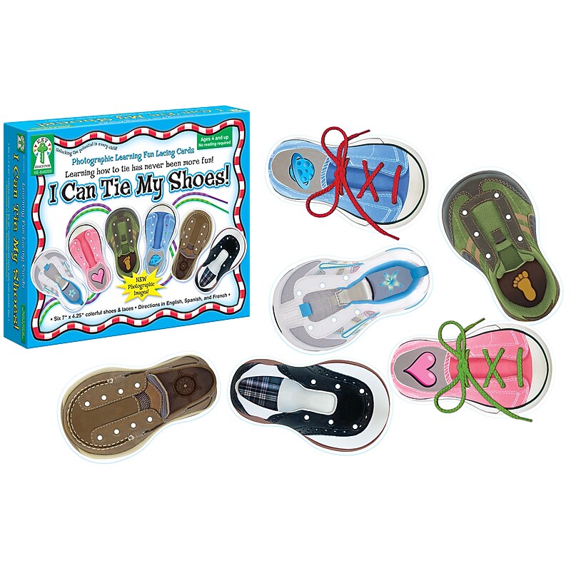 Key Education"I Can Tie My Shoes!" Lacing Cards, Multicolored (KE-846000) image 1