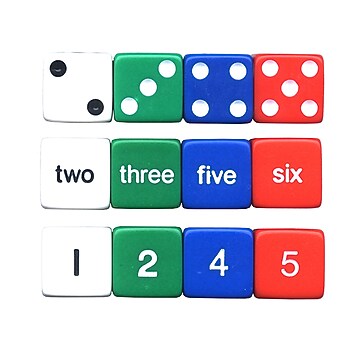 Educational Games Learning Resources Foam Dot Dice - Red And Blue 6 ...