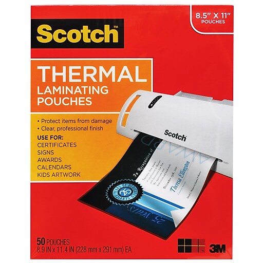 Shop Staples for Scotch Thermal Laminating Pouches, 81/2" x 11", 50/pkg (MMMTP385450)