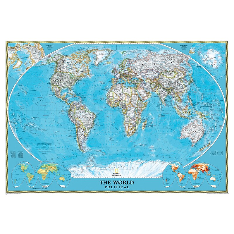 National Geographic World Classic Wall Map, Mural, 110" x 76.5" (NGMRE00622007) image 1
