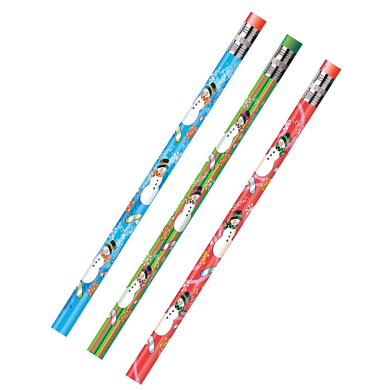 J.R. Moon Pencil Holiday Snowmen Wooden Pencil, 2mm, #2 Medium Lead, Dozen (JRM52071B) image 1