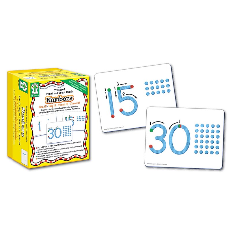 Carson Dellosa Textured Touch and Trace Number Flash Cards, 30/Box (KE-846013) image 1