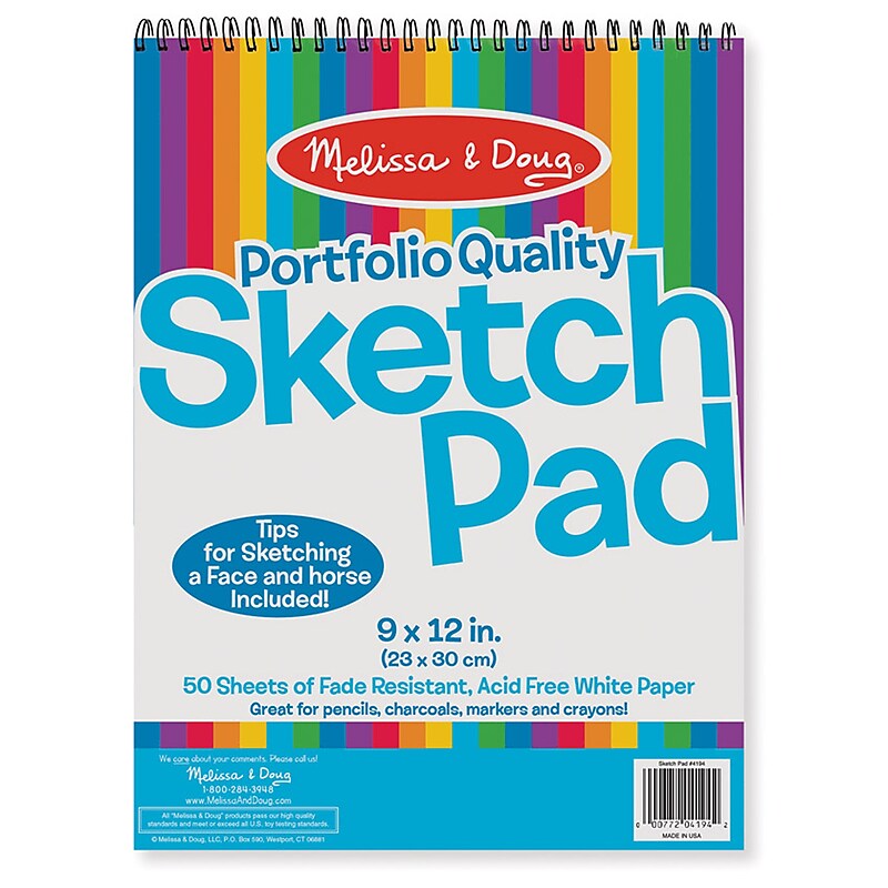 Melissa & Doug Wire Bound Sketch Pad, 4 Pads/Bundle (LCI4194) image 1