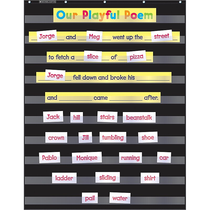 Scholastic Teaching Resources Standard Pocket Chart, 34" x 44", Black, Ages 5-10 (SC-573277) image 1