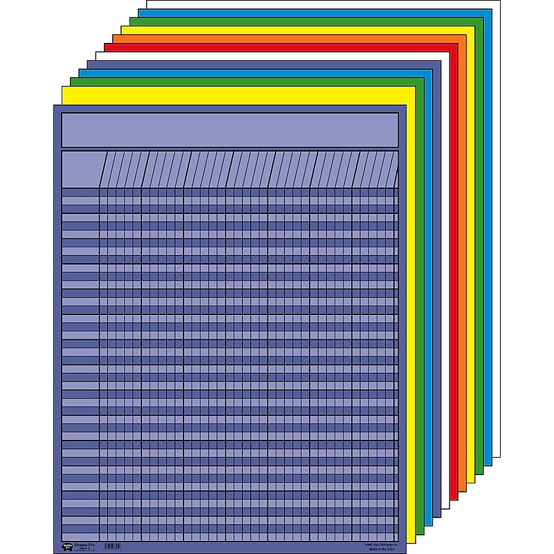 Creative Shapes Etc. Large Vertical Incentive Chart Set, 22" x 28", Assorted Color, 12 ct. (SE-365) image 1