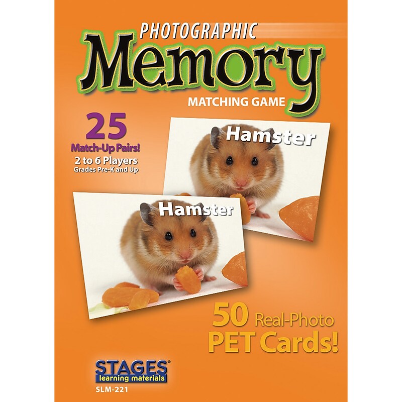 Stages Learning Materials® Pets Photographic Memory Matching Card Game, Grades PreK - 3 image 1