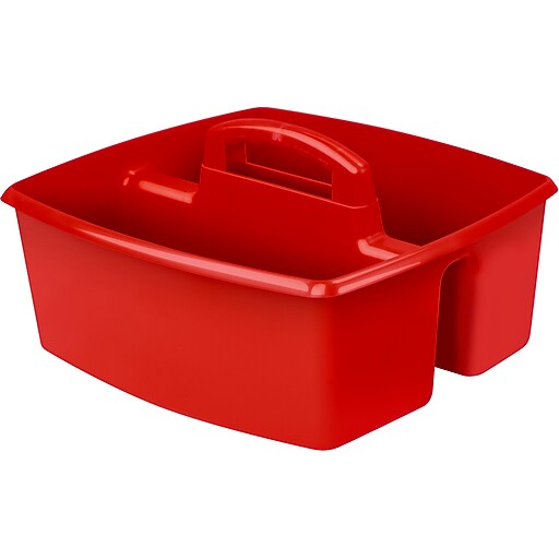 Storex Large Caddy, 13"L x 11"W x 6.375"H, Red (STX00954U06C) Staples