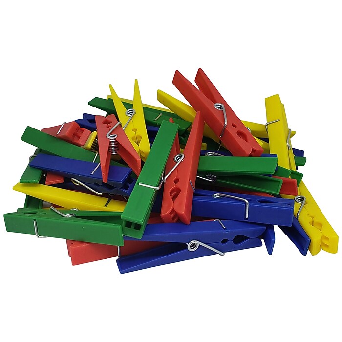 Teacher Created Resources Plastic Clothespins, Assorted Colors, 40