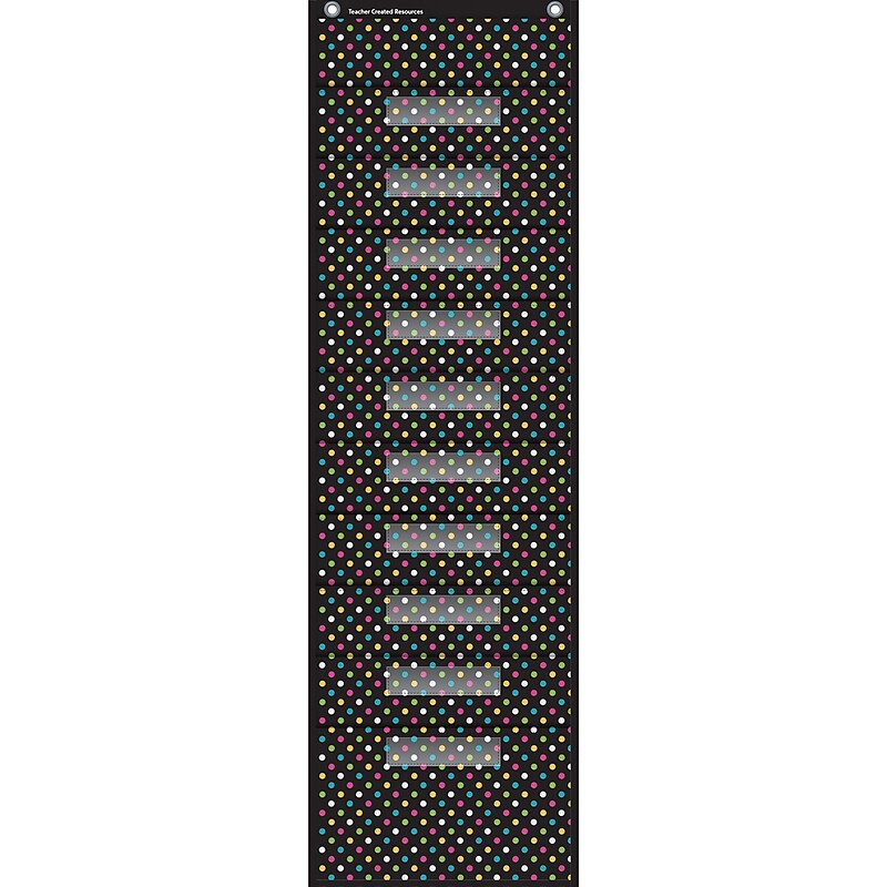 Teacher Created Resources Chalkboard Brights 10 Pocket File Storage Pocket Chart, Ages 4-11 (TCR20736) image 1