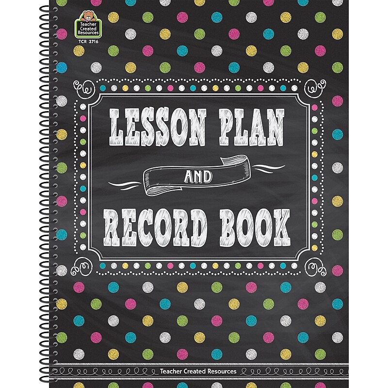Teacher Created Resources Chalkboard Brights 160 Pages, Lesson Planner and Record Book, Each (TCR3716) image 1