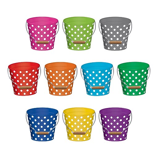 Teacher Created Resources 6" Polka Dots Buckets Paper Cut Outs