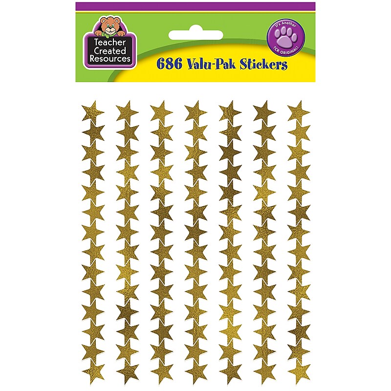 Teacher Created Resources Gold Foil Star Stickers Valu-Pak, 686 CT (TCR5799) image 1