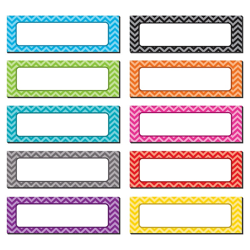 Teacher Created Resource Chevron Labels Magnetic Accents, Assorted Colors, 4.75" x 1.5", 20 Pieces Per Pack (TCR77204) image 1