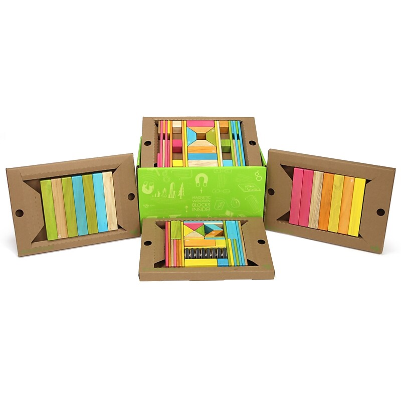 Tegu Magnetic Wooden Tints Classroom Kit, Assorted, 90 Pieces (TEG90PTNT608T) image 1